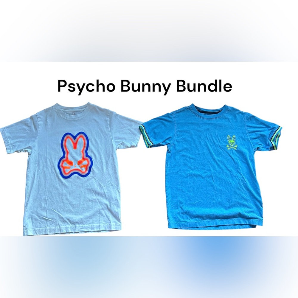 Psycho Bunny Blue and White Kids Tees